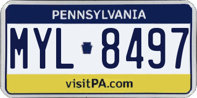 PA license plate MYL8497