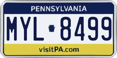 PA license plate MYL8499