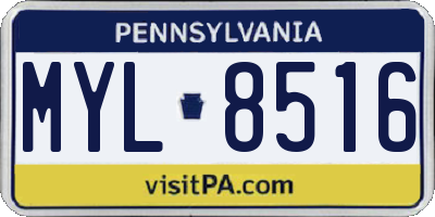 PA license plate MYL8516