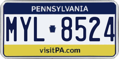 PA license plate MYL8524