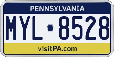 PA license plate MYL8528