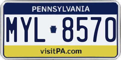 PA license plate MYL8570