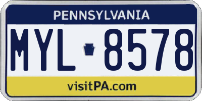 PA license plate MYL8578