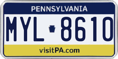 PA license plate MYL8610
