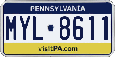 PA license plate MYL8611