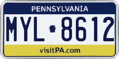 PA license plate MYL8612