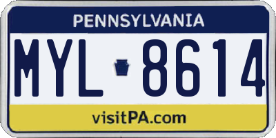PA license plate MYL8614