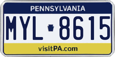 PA license plate MYL8615