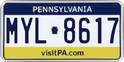 PA license plate MYL8617