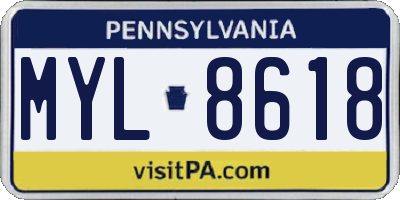 PA license plate MYL8618