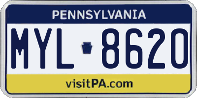 PA license plate MYL8620