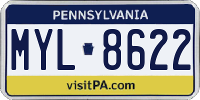 PA license plate MYL8622