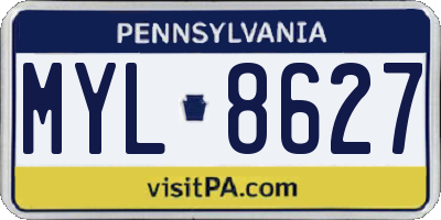 PA license plate MYL8627