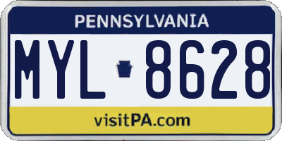 PA license plate MYL8628