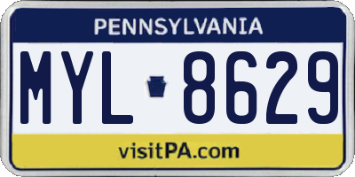 PA license plate MYL8629