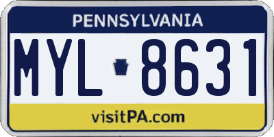 PA license plate MYL8631