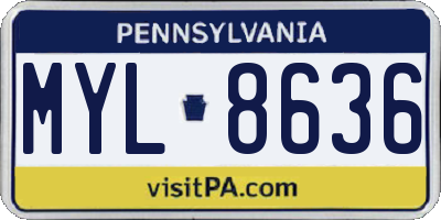 PA license plate MYL8636