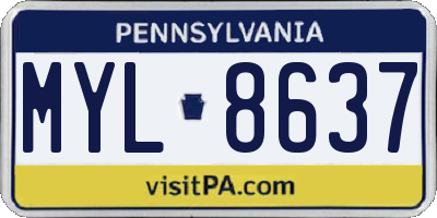 PA license plate MYL8637