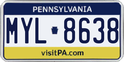 PA license plate MYL8638