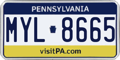 PA license plate MYL8665