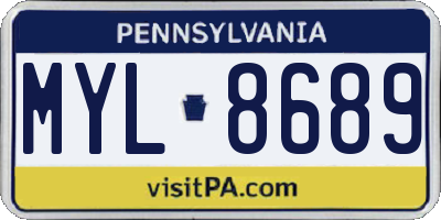 PA license plate MYL8689