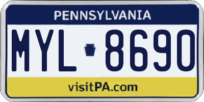 PA license plate MYL8690