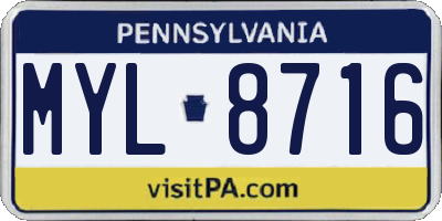 PA license plate MYL8716