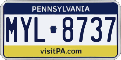 PA license plate MYL8737
