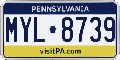 PA license plate MYL8739