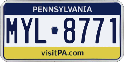 PA license plate MYL8771