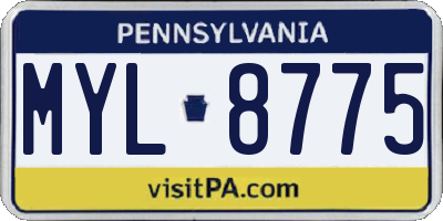 PA license plate MYL8775