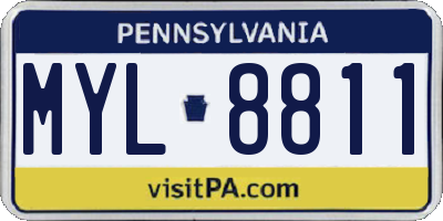 PA license plate MYL8811