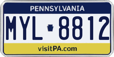 PA license plate MYL8812