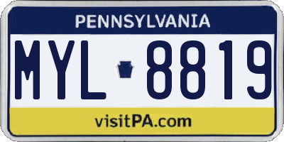 PA license plate MYL8819