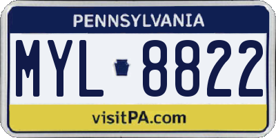 PA license plate MYL8822