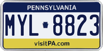 PA license plate MYL8823