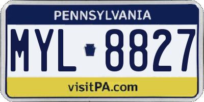PA license plate MYL8827