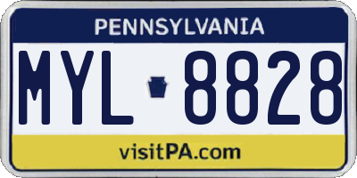 PA license plate MYL8828
