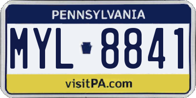 PA license plate MYL8841