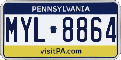 PA license plate MYL8864