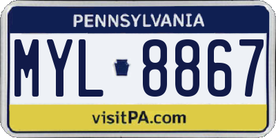 PA license plate MYL8867