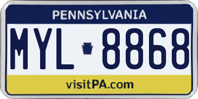 PA license plate MYL8868