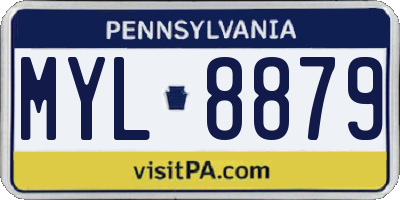 PA license plate MYL8879