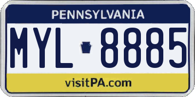 PA license plate MYL8885