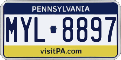 PA license plate MYL8897