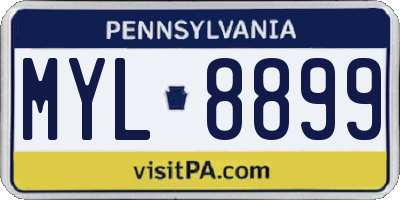 PA license plate MYL8899
