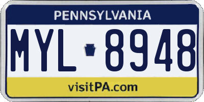 PA license plate MYL8948