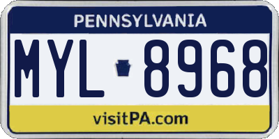 PA license plate MYL8968