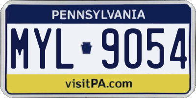 PA license plate MYL9054
