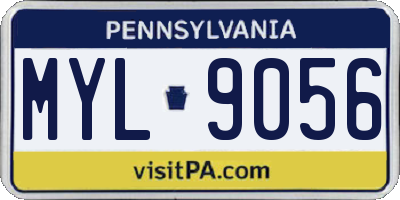 PA license plate MYL9056